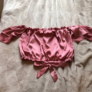 Pink satin top